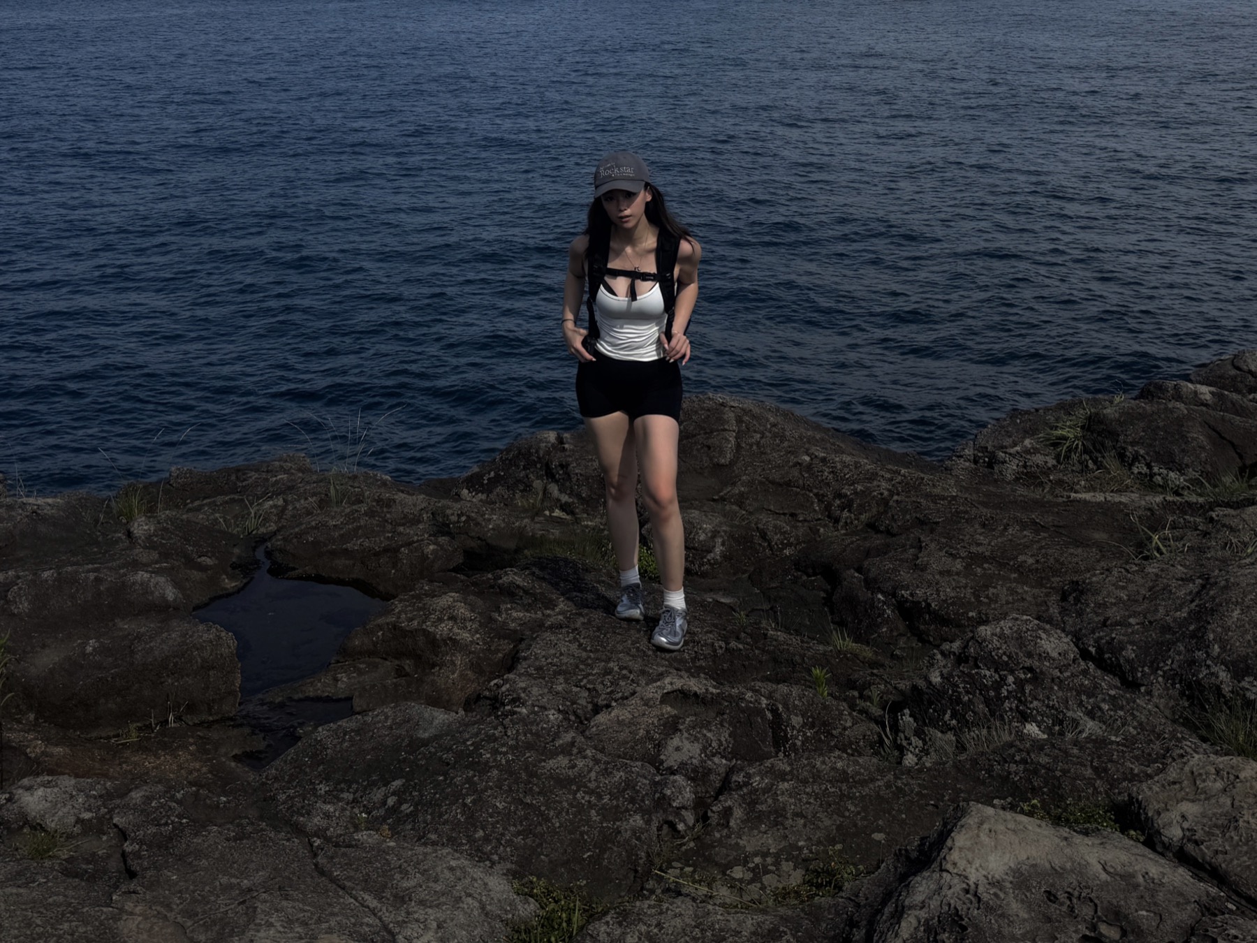 Ada hiking by the sea