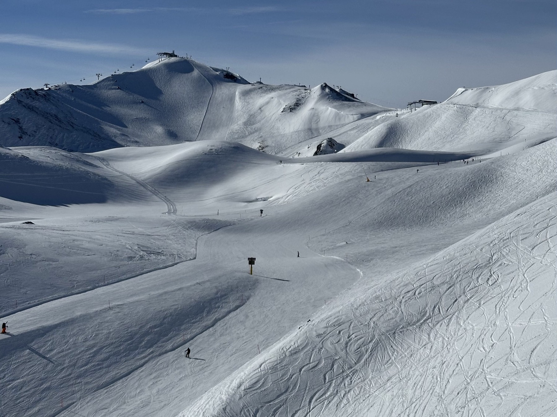 Snowy ski slopes